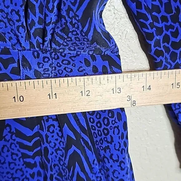 Yumi Kim XS SILK Liz Romper Blue black animal print - Picture 12 of 12